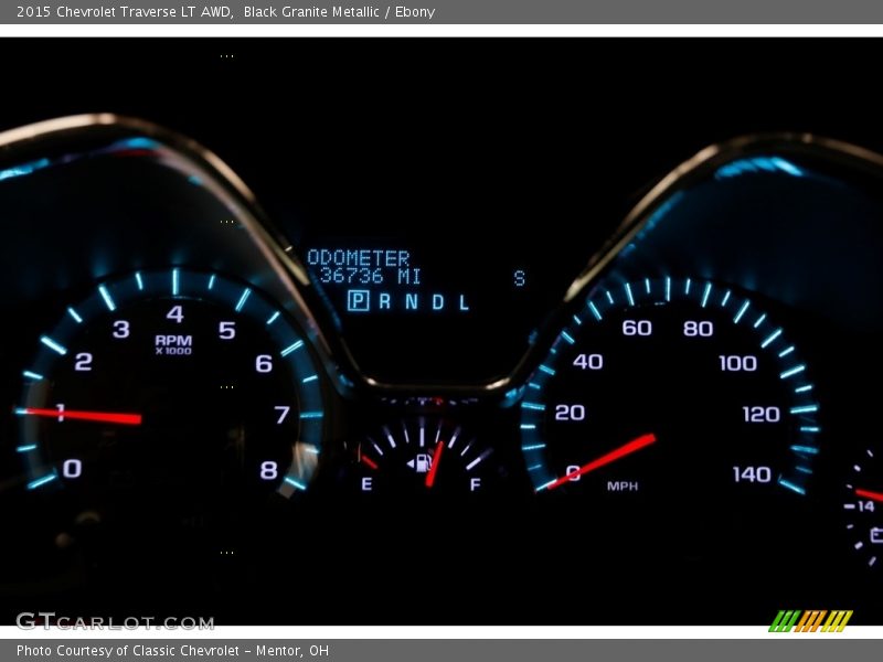 Black Granite Metallic / Ebony 2015 Chevrolet Traverse LT AWD