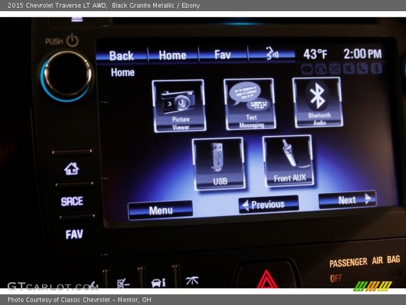 Black Granite Metallic / Ebony 2015 Chevrolet Traverse LT AWD