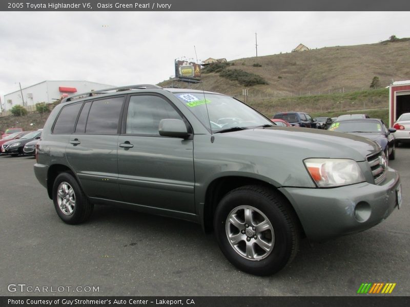 Oasis Green Pearl / Ivory 2005 Toyota Highlander V6