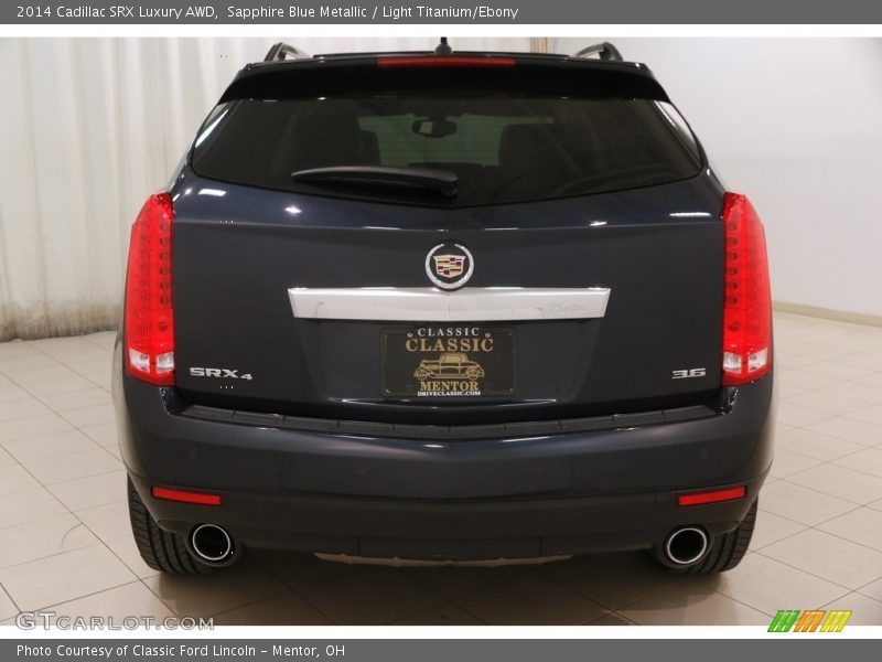 Sapphire Blue Metallic / Light Titanium/Ebony 2014 Cadillac SRX Luxury AWD