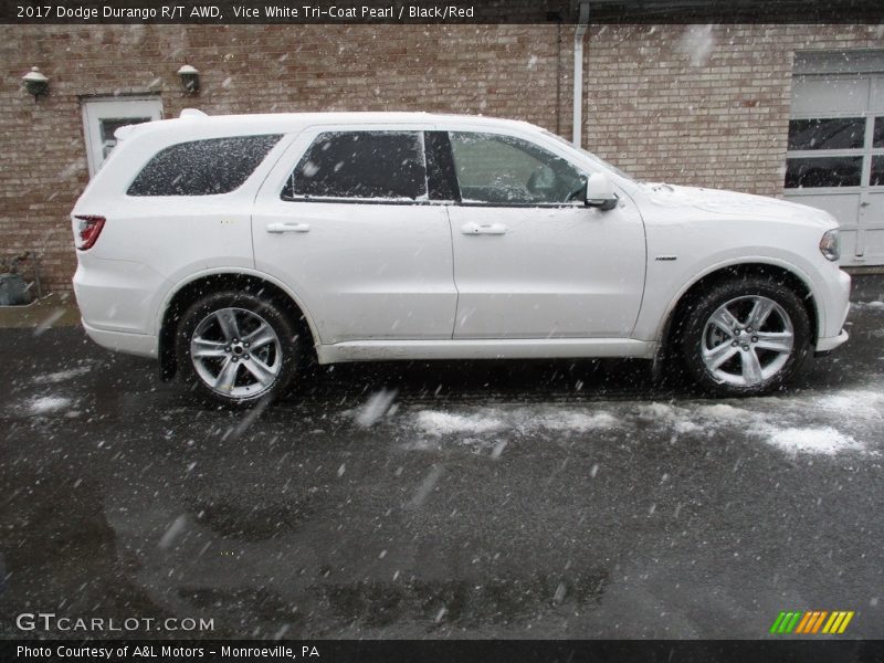Vice White Tri-Coat Pearl / Black/Red 2017 Dodge Durango R/T AWD