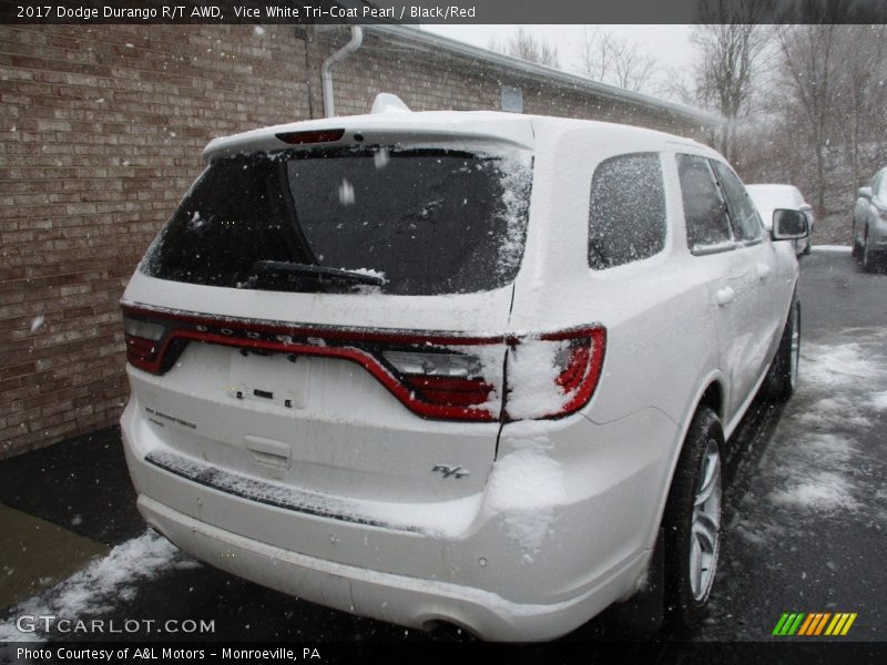 Vice White Tri-Coat Pearl / Black/Red 2017 Dodge Durango R/T AWD