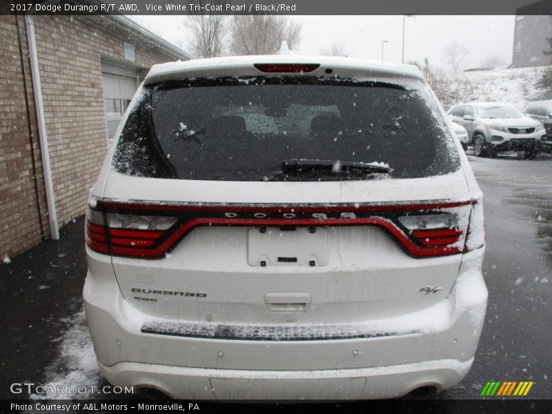 Vice White Tri-Coat Pearl / Black/Red 2017 Dodge Durango R/T AWD