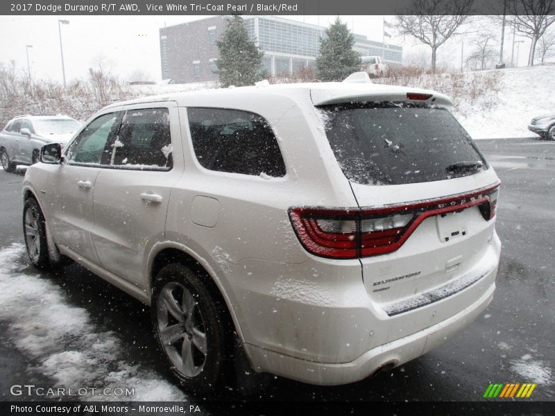 Vice White Tri-Coat Pearl / Black/Red 2017 Dodge Durango R/T AWD