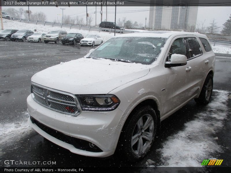 Vice White Tri-Coat Pearl / Black/Red 2017 Dodge Durango R/T AWD