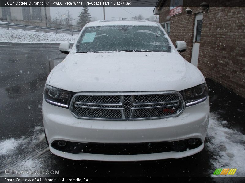 Vice White Tri-Coat Pearl / Black/Red 2017 Dodge Durango R/T AWD