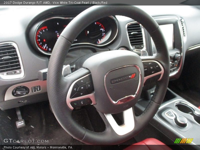 Vice White Tri-Coat Pearl / Black/Red 2017 Dodge Durango R/T AWD