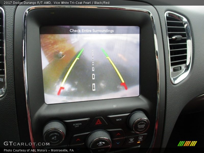 Vice White Tri-Coat Pearl / Black/Red 2017 Dodge Durango R/T AWD