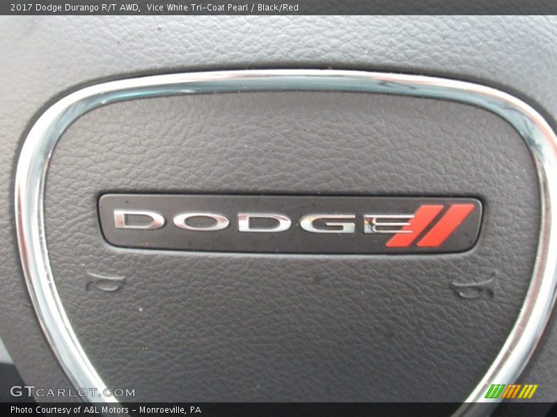 Vice White Tri-Coat Pearl / Black/Red 2017 Dodge Durango R/T AWD