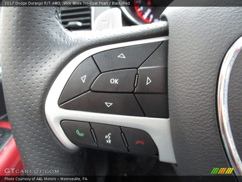 Vice White Tri-Coat Pearl / Black/Red 2017 Dodge Durango R/T AWD