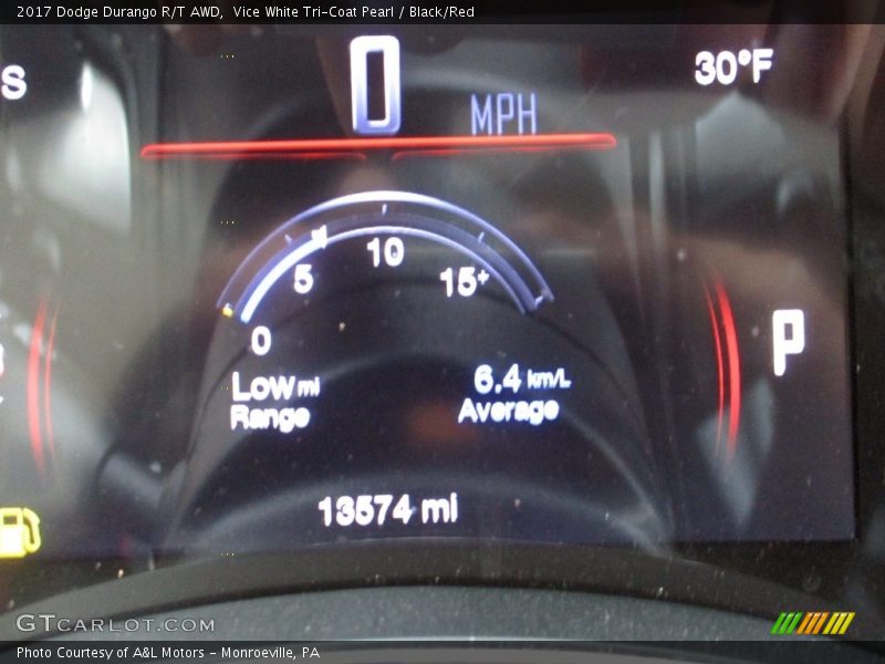 Vice White Tri-Coat Pearl / Black/Red 2017 Dodge Durango R/T AWD