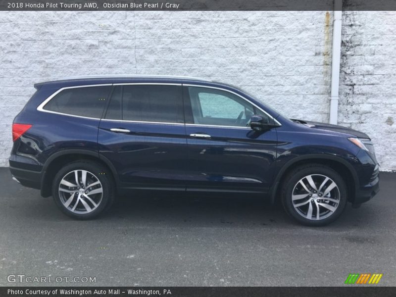 Obsidian Blue Pearl / Gray 2018 Honda Pilot Touring AWD