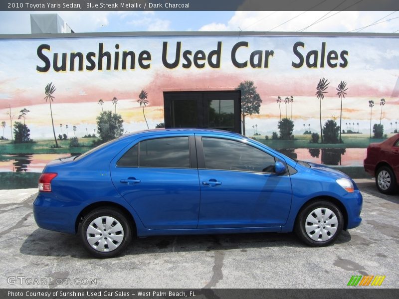 Blue Streak Metallic / Dark Charcoal 2010 Toyota Yaris Sedan