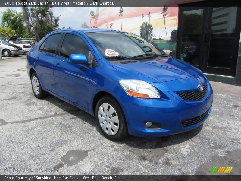 Blue Streak Metallic / Dark Charcoal 2010 Toyota Yaris Sedan