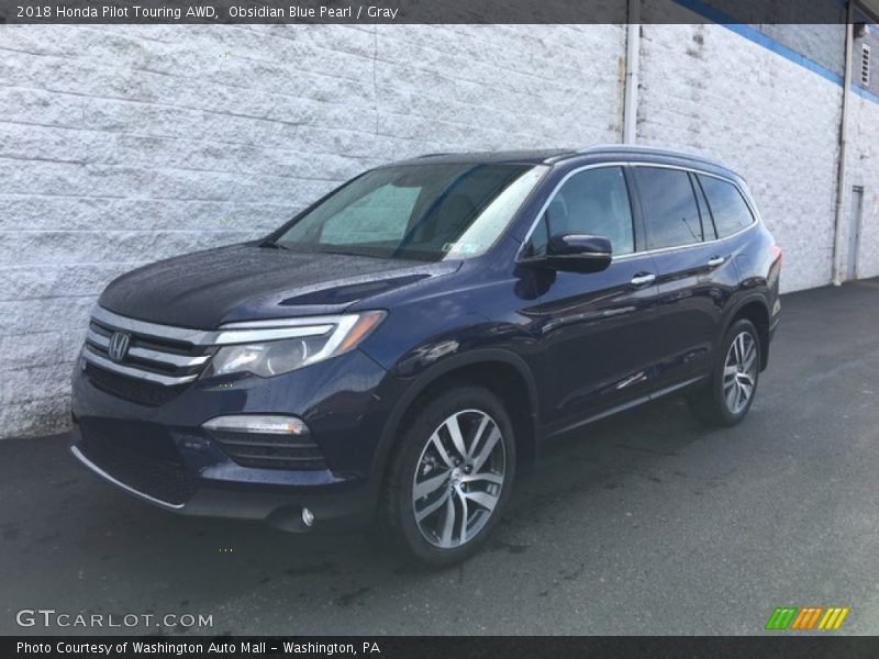Obsidian Blue Pearl / Gray 2018 Honda Pilot Touring AWD