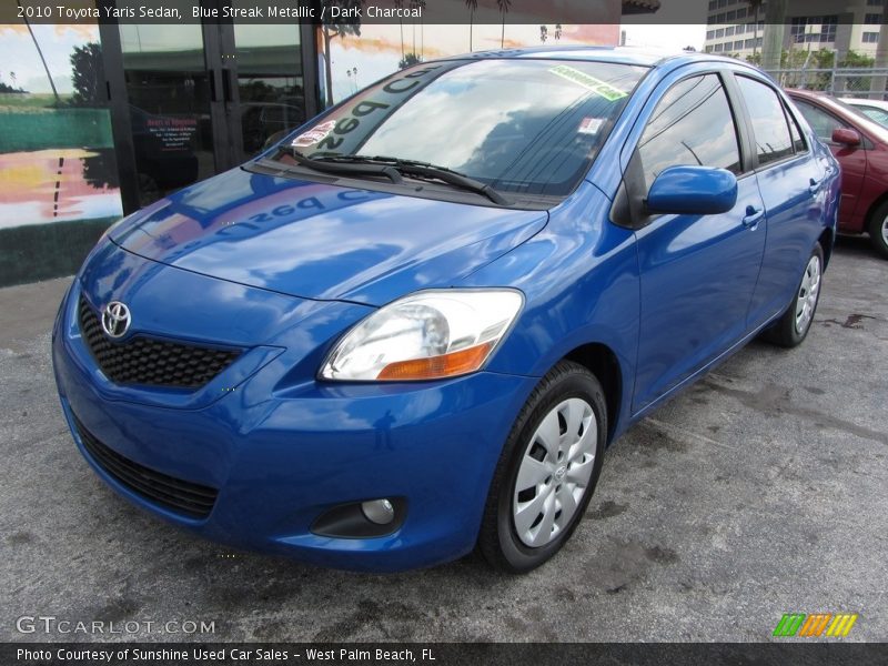 Blue Streak Metallic / Dark Charcoal 2010 Toyota Yaris Sedan