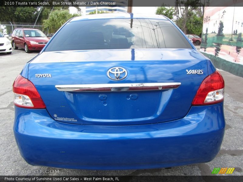 Blue Streak Metallic / Dark Charcoal 2010 Toyota Yaris Sedan