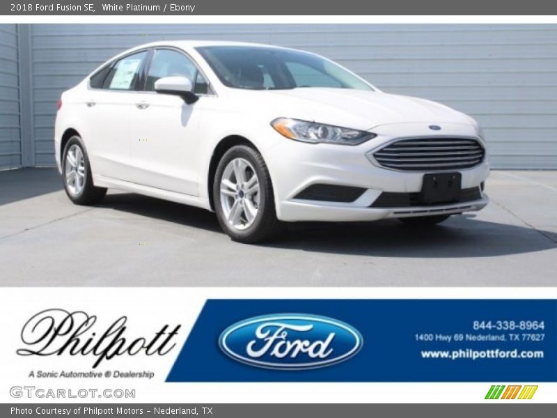 White Platinum / Ebony 2018 Ford Fusion SE