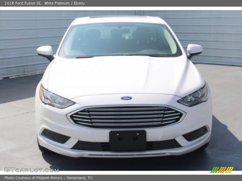 White Platinum / Ebony 2018 Ford Fusion SE