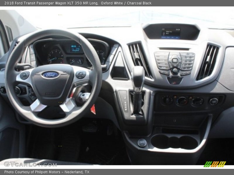 Oxford White / Charcoal Black 2018 Ford Transit Passenger Wagon XLT 350 MR Long