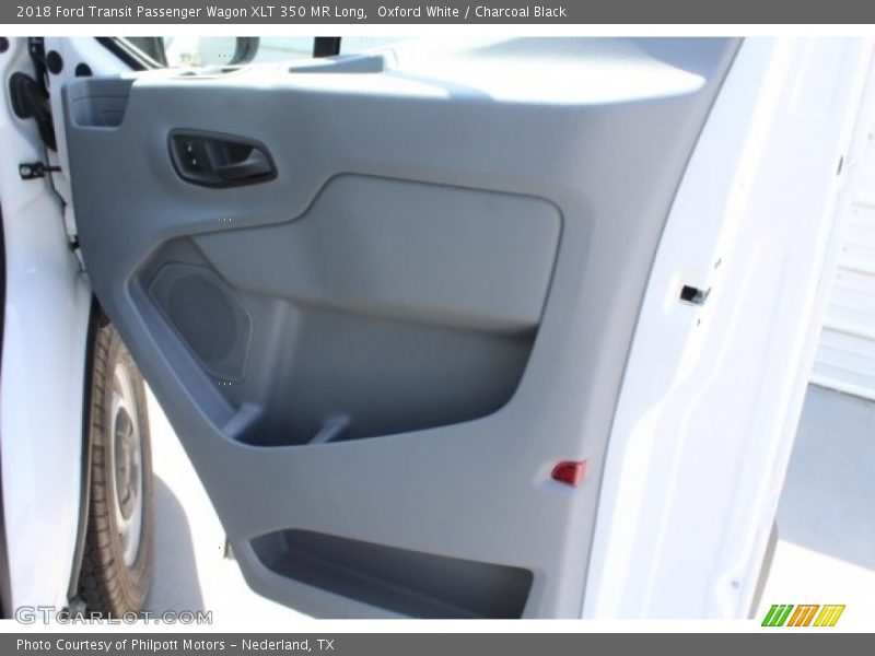 Oxford White / Charcoal Black 2018 Ford Transit Passenger Wagon XLT 350 MR Long