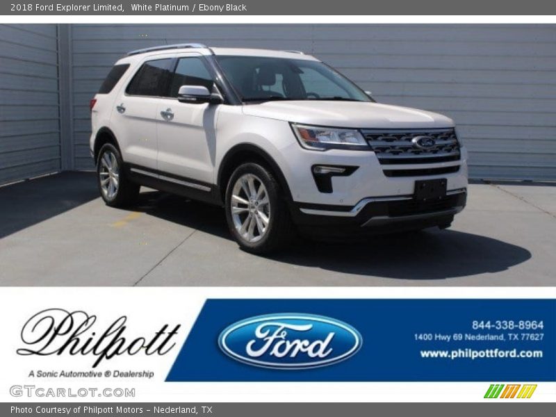 White Platinum / Ebony Black 2018 Ford Explorer Limited