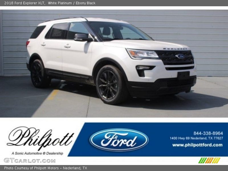White Platinum / Ebony Black 2018 Ford Explorer XLT
