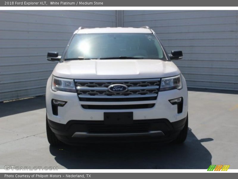 White Platinum / Medium Stone 2018 Ford Explorer XLT