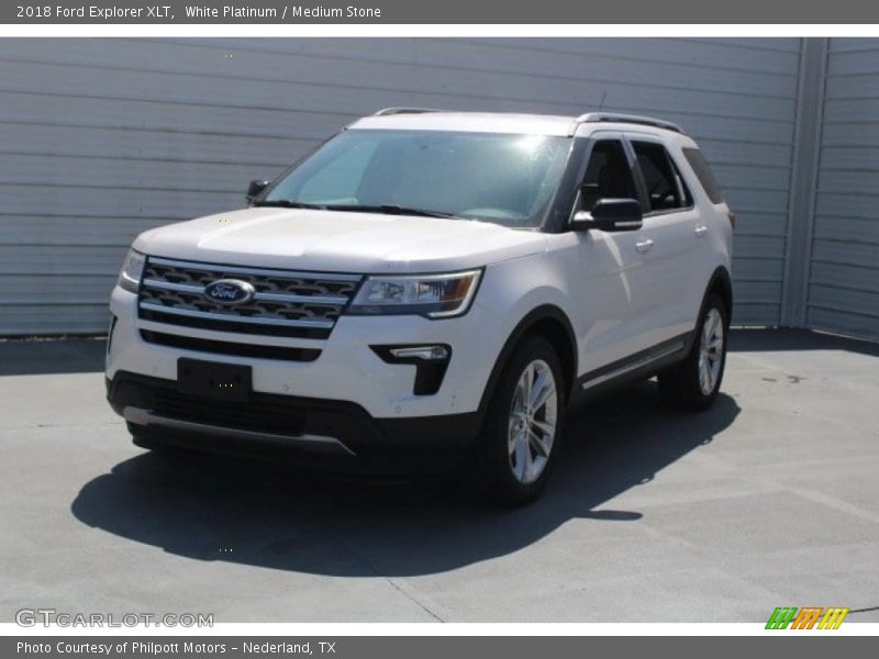 White Platinum / Medium Stone 2018 Ford Explorer XLT