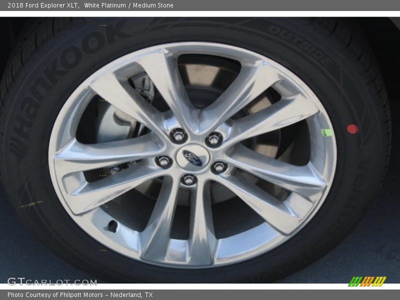 White Platinum / Medium Stone 2018 Ford Explorer XLT