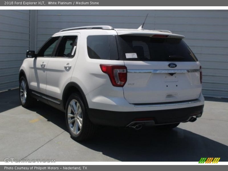 White Platinum / Medium Stone 2018 Ford Explorer XLT