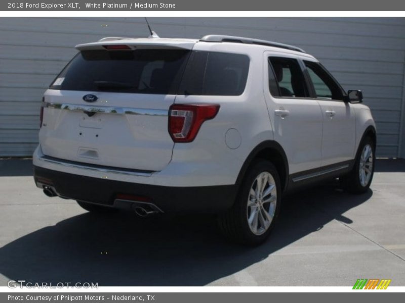 White Platinum / Medium Stone 2018 Ford Explorer XLT