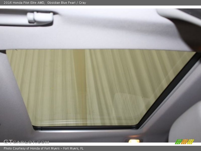 Obsidian Blue Pearl / Gray 2016 Honda Pilot Elite AWD
