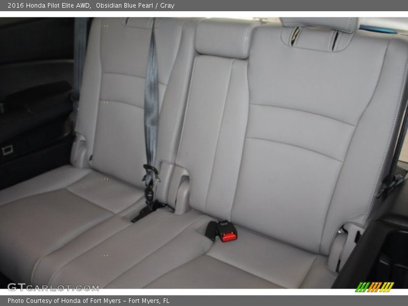 Obsidian Blue Pearl / Gray 2016 Honda Pilot Elite AWD