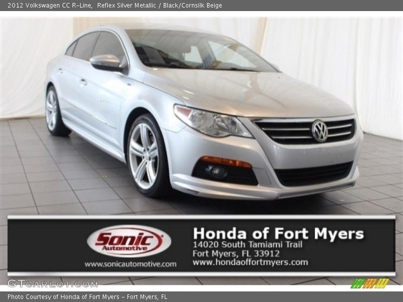 Reflex Silver Metallic / Black/Cornsilk Beige 2012 Volkswagen CC R-Line