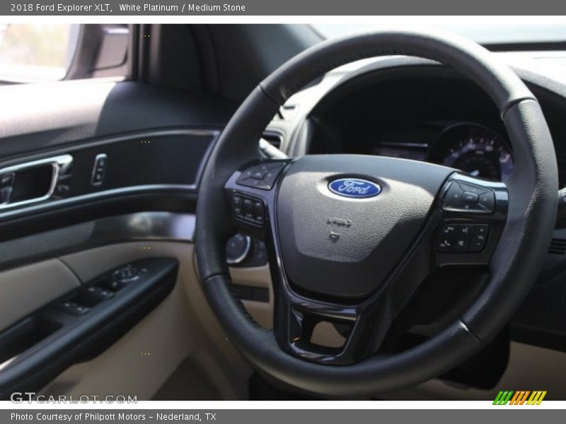 White Platinum / Medium Stone 2018 Ford Explorer XLT