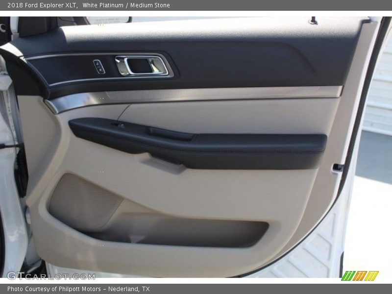 White Platinum / Medium Stone 2018 Ford Explorer XLT