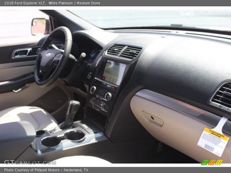 White Platinum / Medium Stone 2018 Ford Explorer XLT