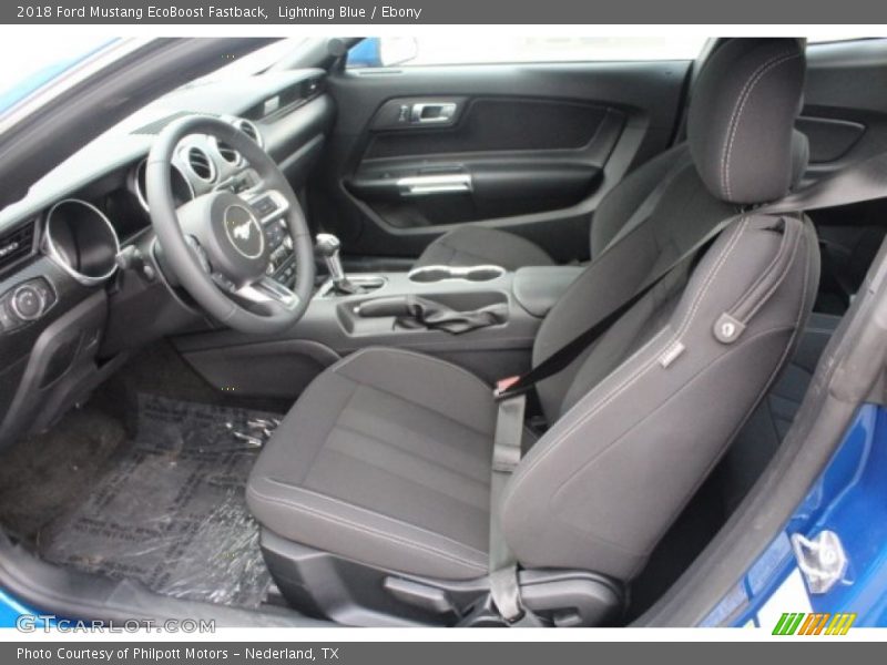 Lightning Blue / Ebony 2018 Ford Mustang EcoBoost Fastback