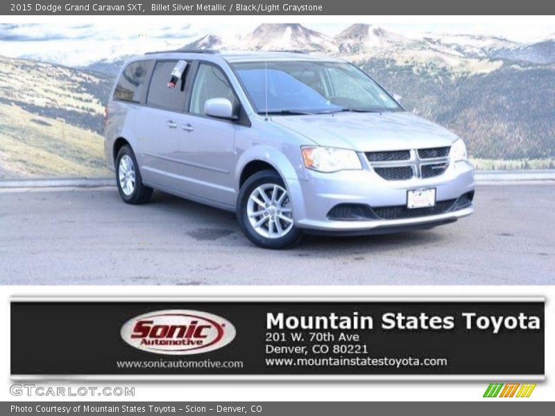 Billet Silver Metallic / Black/Light Graystone 2015 Dodge Grand Caravan SXT