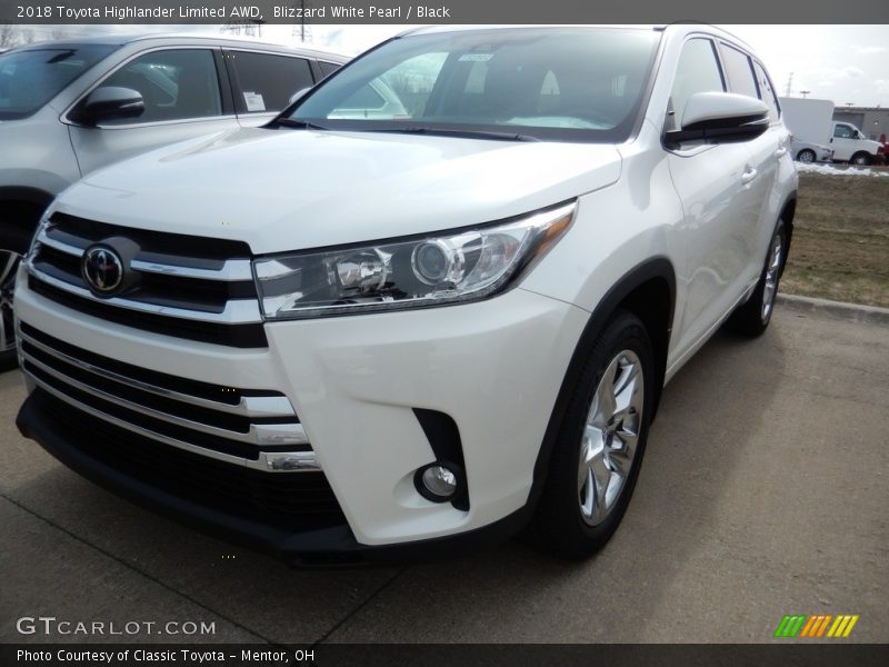 Blizzard White Pearl / Black 2018 Toyota Highlander Limited AWD
