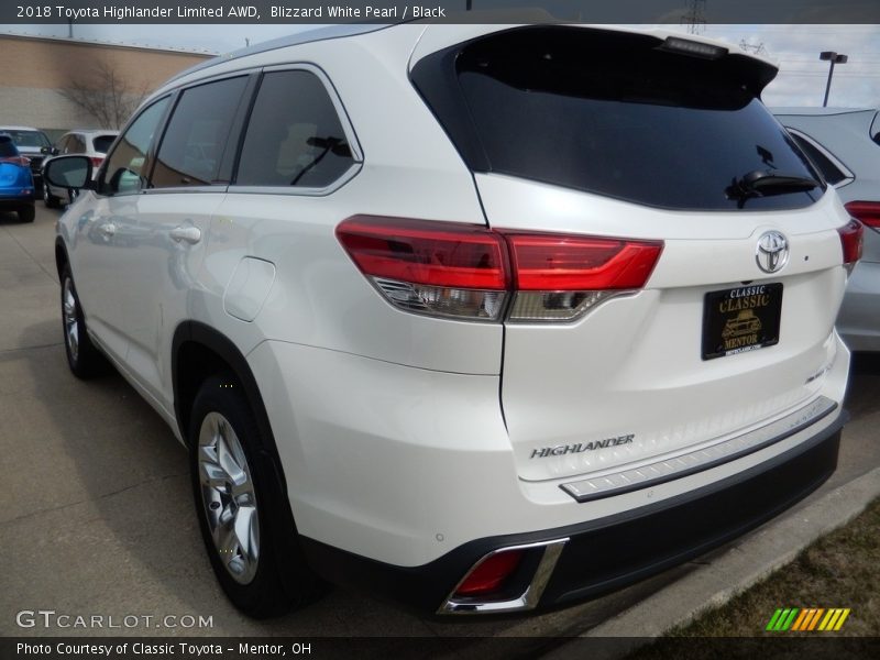 Blizzard White Pearl / Black 2018 Toyota Highlander Limited AWD