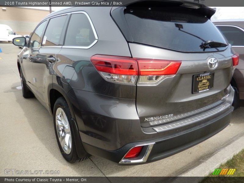 Predawn Gray Mica / Black 2018 Toyota Highlander Limited AWD