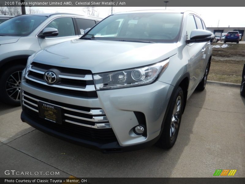 Celestial Silver Metallic / Ash 2018 Toyota Highlander Limited AWD