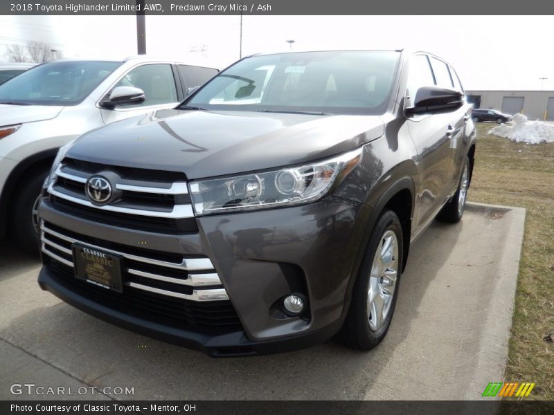 Predawn Gray Mica / Ash 2018 Toyota Highlander Limited AWD
