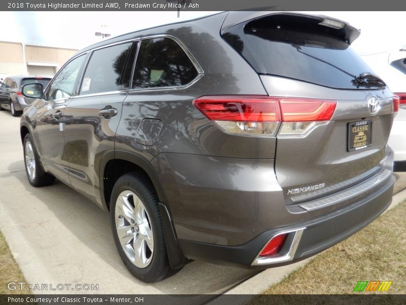 Predawn Gray Mica / Ash 2018 Toyota Highlander Limited AWD