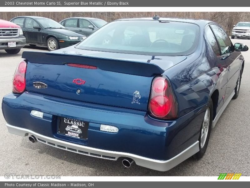 Superior Blue Metallic / Ebony Black 2003 Chevrolet Monte Carlo SS