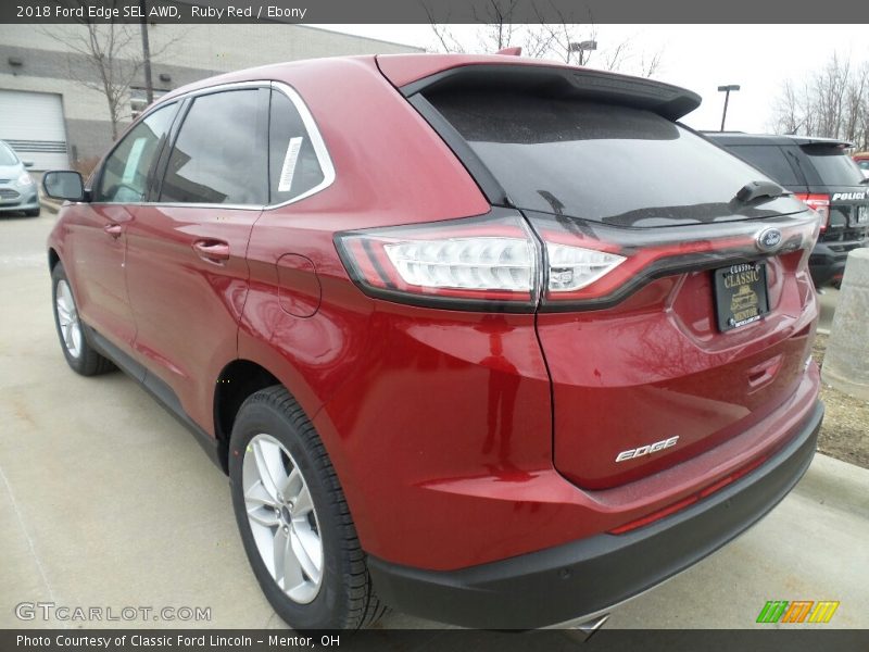 Ruby Red / Ebony 2018 Ford Edge SEL AWD