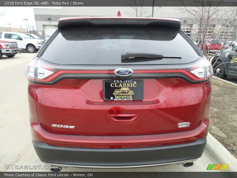 Ruby Red / Ebony 2018 Ford Edge SEL AWD