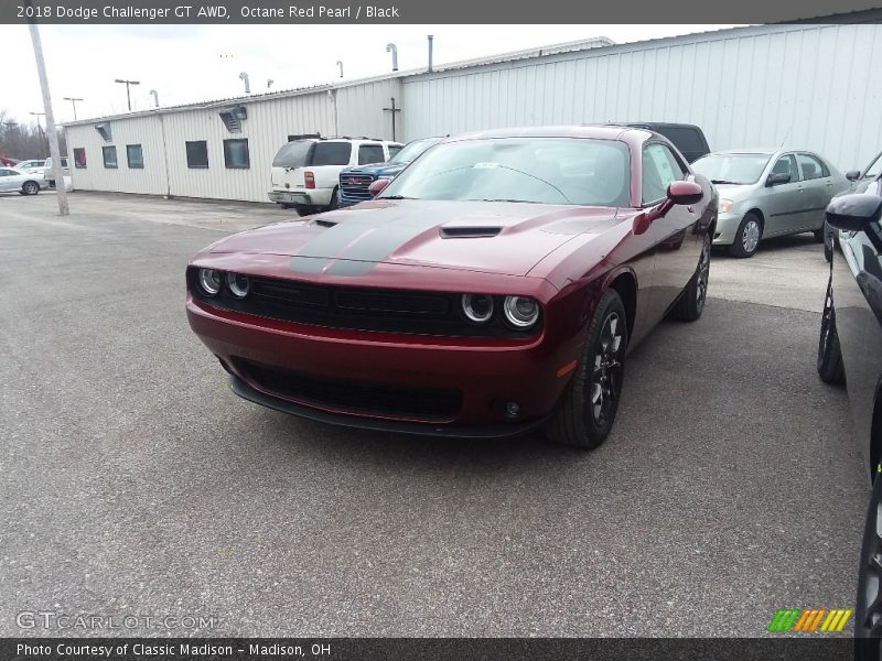 Octane Red Pearl / Black 2018 Dodge Challenger GT AWD
